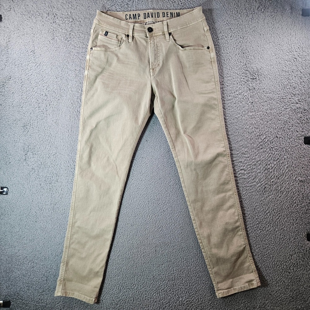 Camp David Denim Pants Men 32 x 32 Stretch‎ Zip Fly Cotton Blend Pebble
